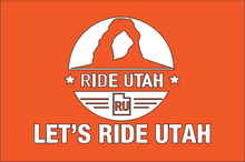 Load image into Gallery viewer, Single Sided Let&#39;s Ride Utah Flag PREORDER
