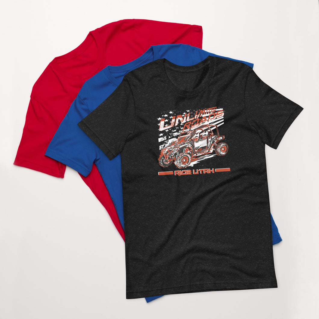 Ride Utah Unlimited Roads Unisex t-shirt